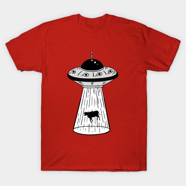 cow ufo abduction T-Shirt by thexsurgent